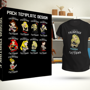 Template T-Shirt - Princesas Disney